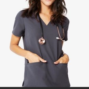 Womens Charcoal Three Pocket Sruv Top and Yola Skinny Scrub Pants